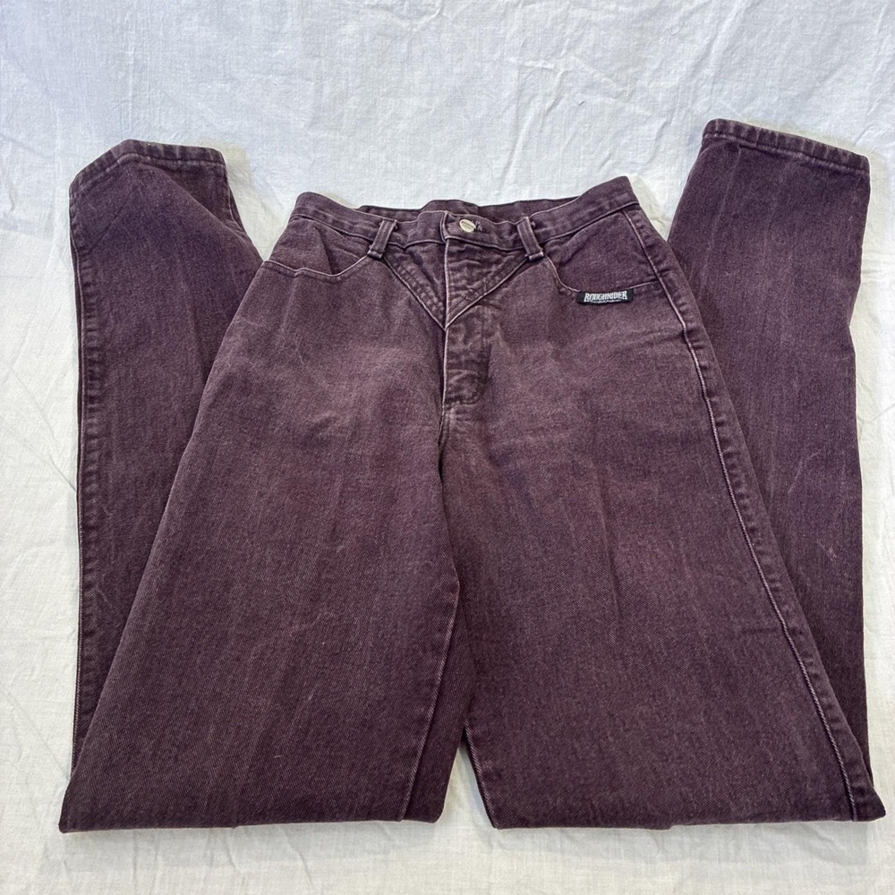 Rough Rider Bareback Jeans High Rise Texas Star Concho Purple Western Vintage